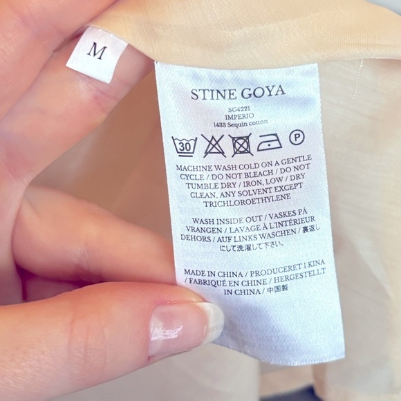 STINE GOYA Imperio Sequin Cotton Mini New Years Dress in Coconut Sparkles Size M - Picture 12 of 13